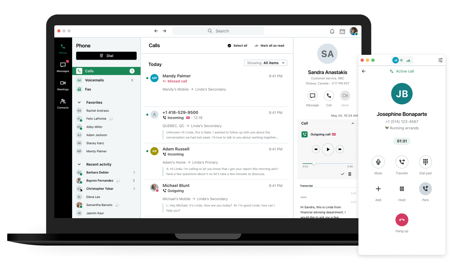 Die robuste Oberfläche von GoTo Connect bietet alle nötigen Tools an einem Ort.
