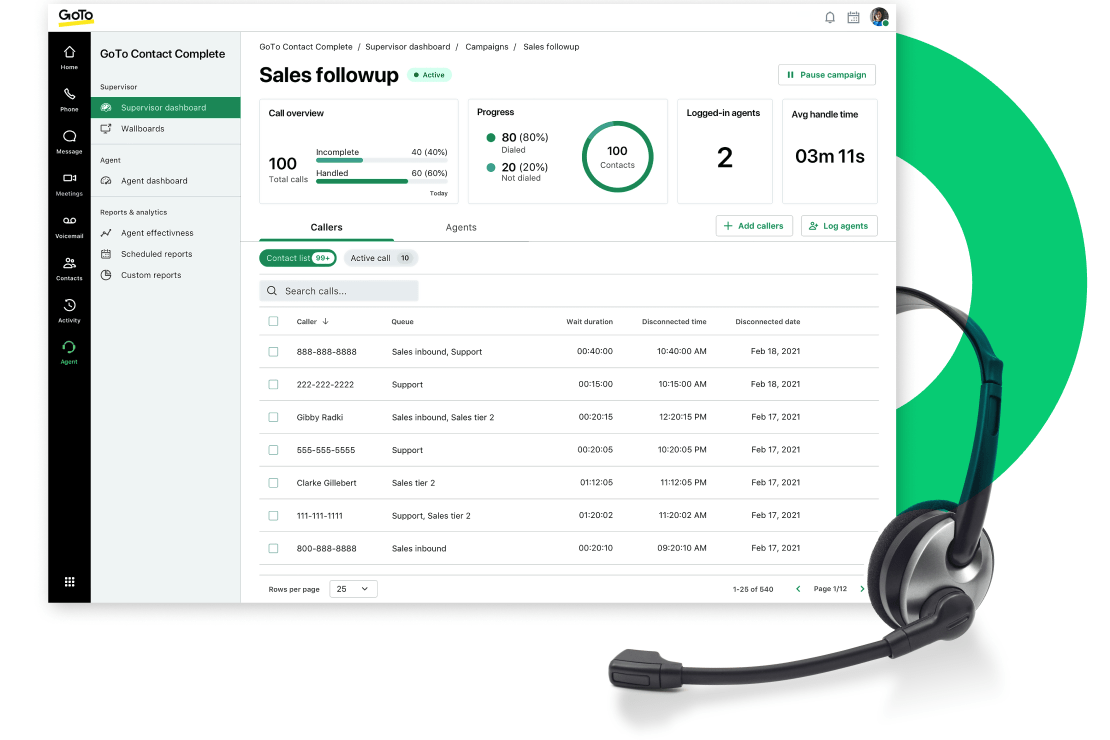 Routen Sie Kundenanrufe und Rückfragen mit GoTo Connect.