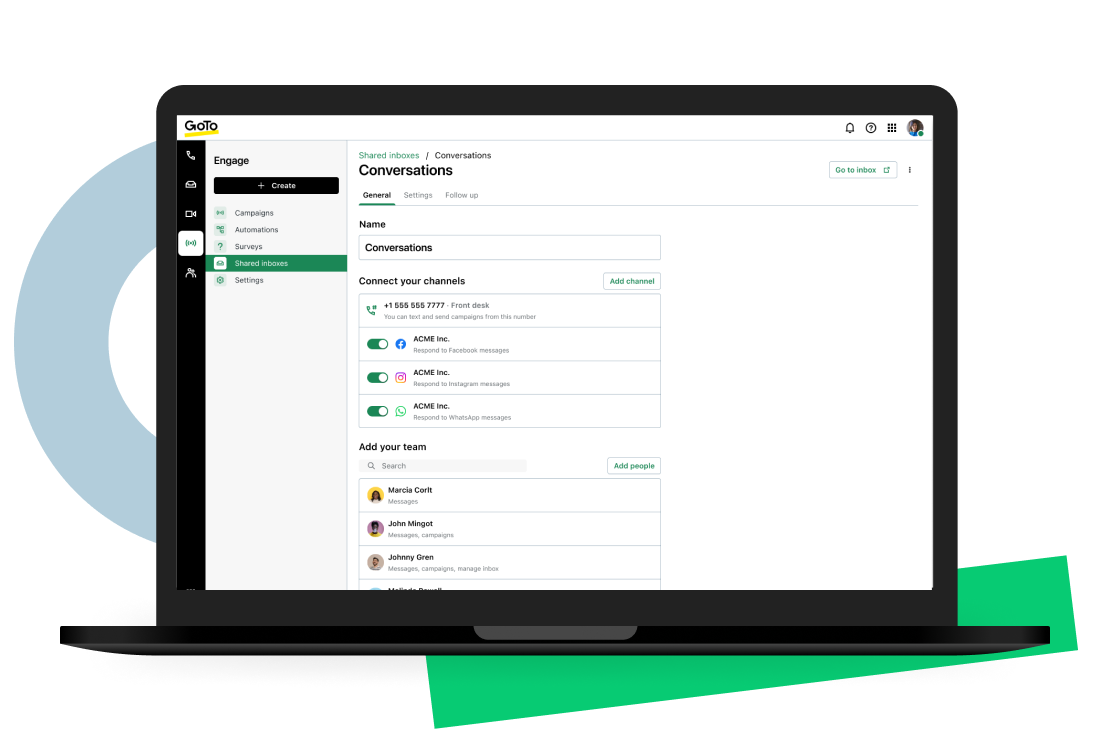 Nutzen Sie WhatsApp, Social Media, Webchat und weitere Kanäle für Ihre Kundenkommunikation. So erreichen Sie mehr Kund:innen und interagieren schneller.