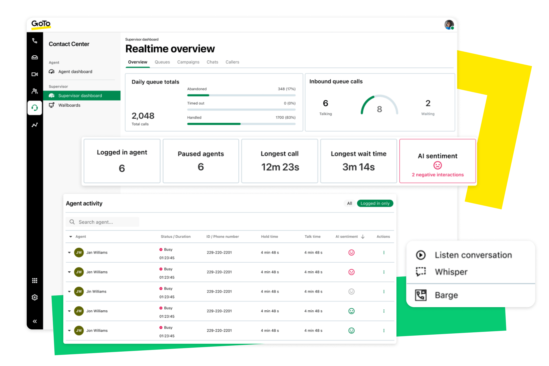 Thumbnail für das Dashboard für Supervisor:innen mit Echtzeitübersicht