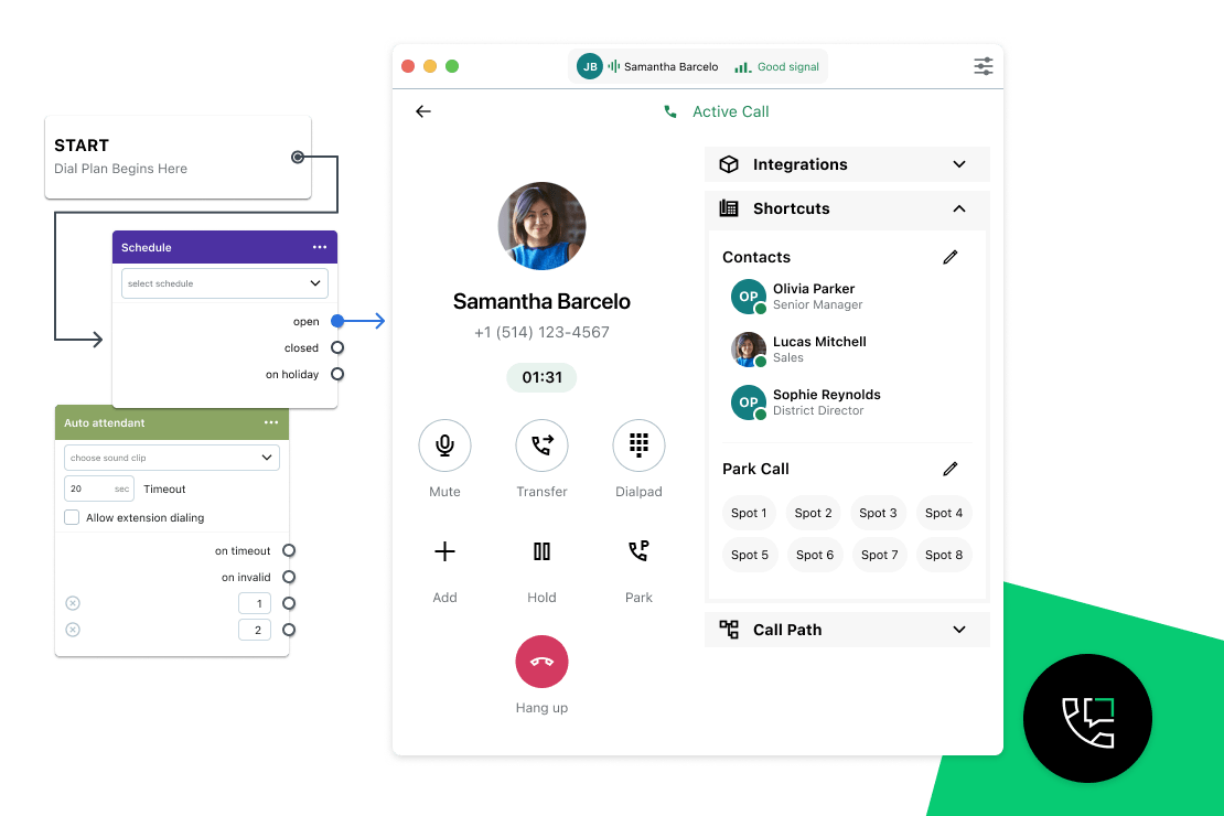 Der Wählplan-Editor der Telefonanlage von GoTo Connect.