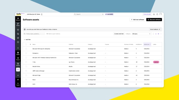 GoTo Resolve Software-Asset-Management  Automatisieren Sie die Erkennung und integrieren Sie Software einfach in den Bestand.